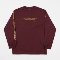 Pass Port Intersolid Long Sleeve T-Shirt - Burgundy thumbnail