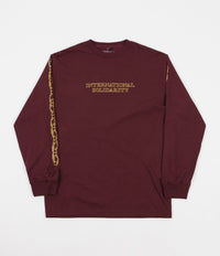 Pass Port Intersolid Long Sleeve T-Shirt - Burgundy
