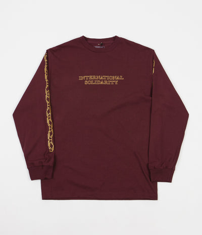 Pass Port Intersolid Long Sleeve T-Shirt - Burgundy