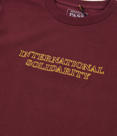 Pass Port Intersolid T-Shirt - Burgundy