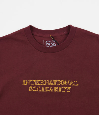 Pass Port Intersolid T-Shirt - Burgundy