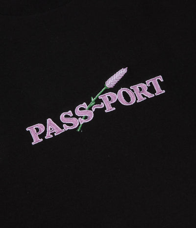 Pass Port Lavender Long Sleeve T-Shirt - Black