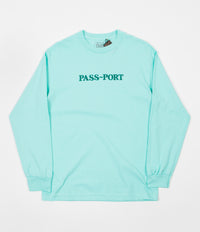 Pass Port Official Embroidered Long Sleeve T-Shirt - Celadon