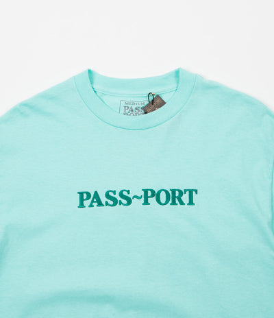 Pass Port Official Embroidered Long Sleeve T-Shirt - Celadon