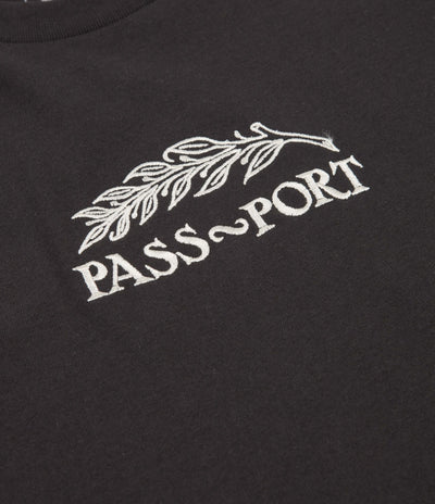 Pass Port Quill Embroidery T-Shirt - Tar