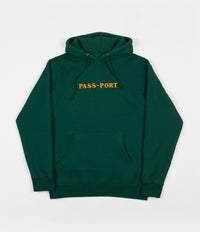 Pass Port Solid Bar Embroidery Hoodie  - Forest Green