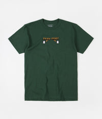Pass Port Waiter Embroidery T-Shirt - Forest Green