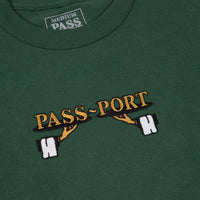 Pass Port Waiter Embroidery T-Shirt - Forest Green thumbnail