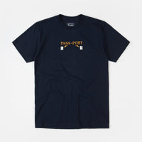 Pass Port Waiter Embroidery T-Shirt - Navy thumbnail