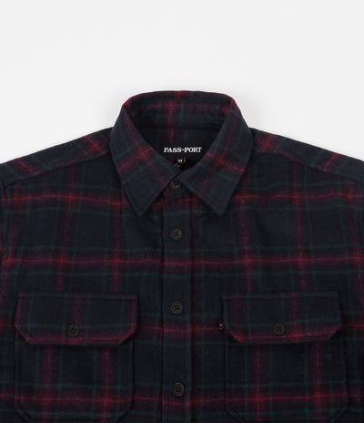 Pass Port Workers Flannel Shirt - Navy