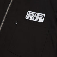 Pass Port Workers Zip-Up Short Sleeve Shirt - Black thumbnail