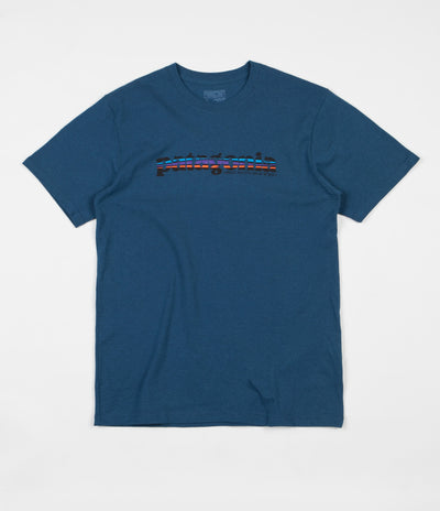 Patagonia '73 Text Logo T-Shirt - Glass Blue