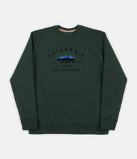 Patagonia Arched Fitz Roy Bear Uprisal Crewneck Sweatshirt - Alder Green
