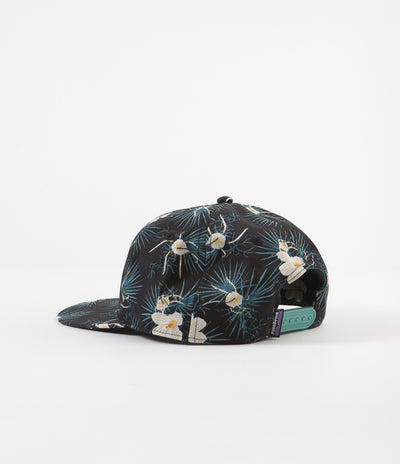 Patagonia Boardshort Label Funfarer Cap - Bayou Palmetto Small: Ink Black