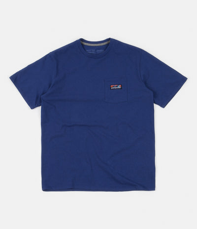 Patagonia Boardshort Label Pocket Responsibili-Tee T-Shirt - Superior Blue