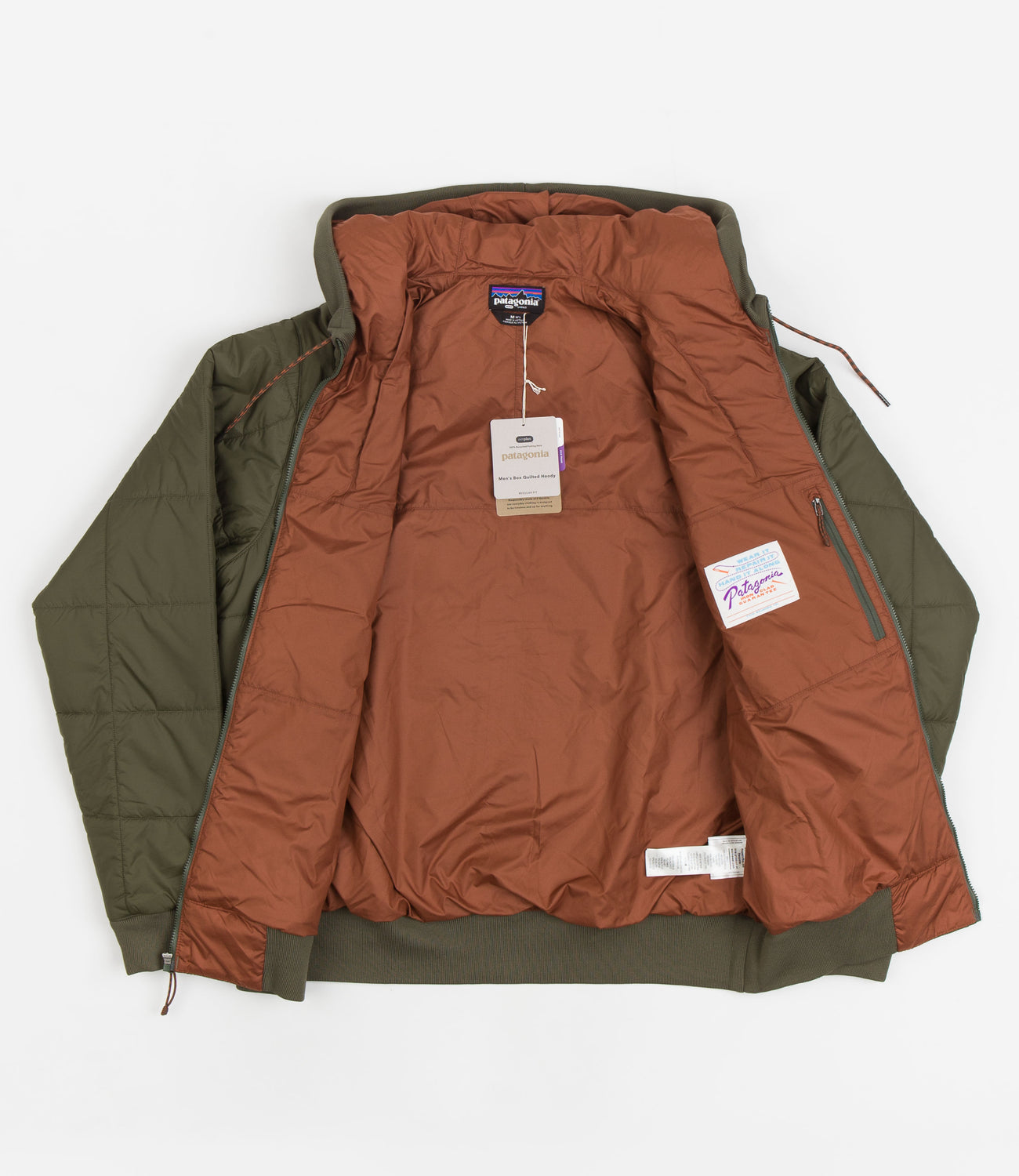 Patagonia Box Quilted Hooded Jacket Basin Green Flatspot
