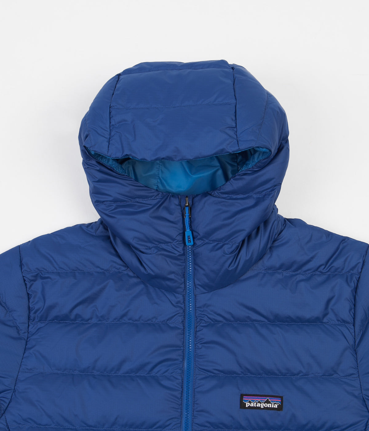 Patagonia Down Sweater Hooded Pullover Jacket Superior Blue Flatspot