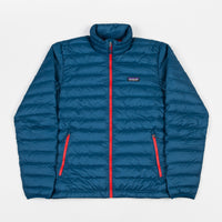 Patagonia Down Sweater Jacket - Big Sur Blue / Fire Red thumbnail