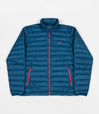 Patagonia Down Sweater Jacket - Big Sur Blue / Fire Red