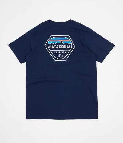Patagonia Fitz Roy Hex Organic Pocket T-Shirt - Classic Navy