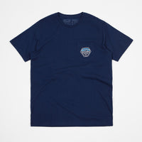 Patagonia Fitz Roy Hex Organic Pocket T-Shirt - Classic Navy thumbnail