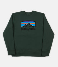 Patagonia Fitz Roy Horizons Uprisal Crewneck Sweatshirt - Alder Green