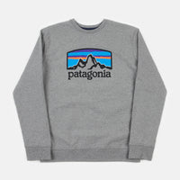 Patagonia Fitz Roy Horizons Uprisal Crewneck Sweatshirt - Gravel Heather thumbnail