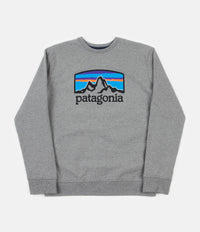 Patagonia Fitz Roy Horizons Uprisal Crewneck Sweatshirt - Gravel Heather