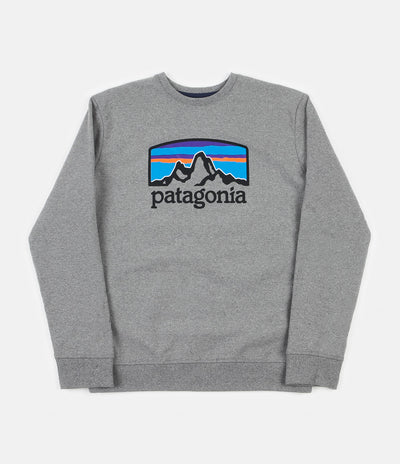Patagonia Fitz Roy Horizons Uprisal Crewneck Sweatshirt - Gravel Heather