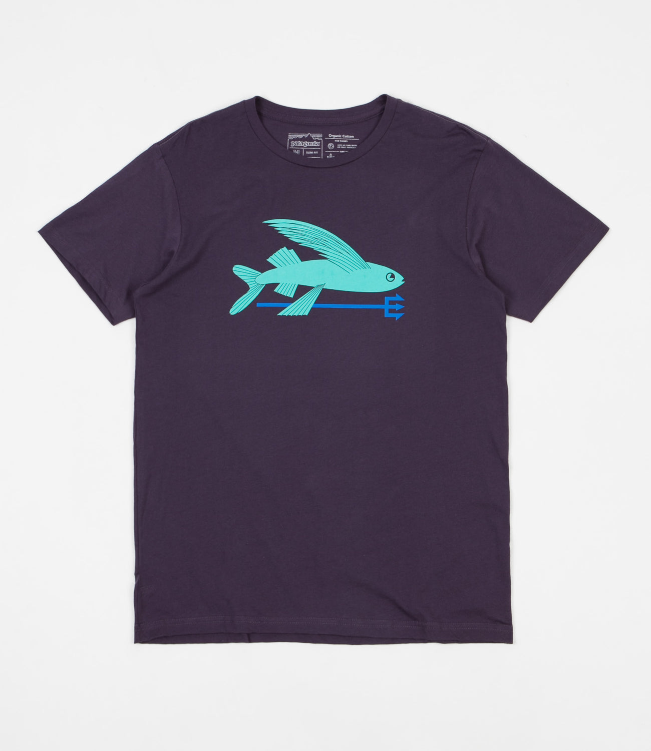 Patagonia Flying Fish Organic T Shirt Piton Purple Flatspot