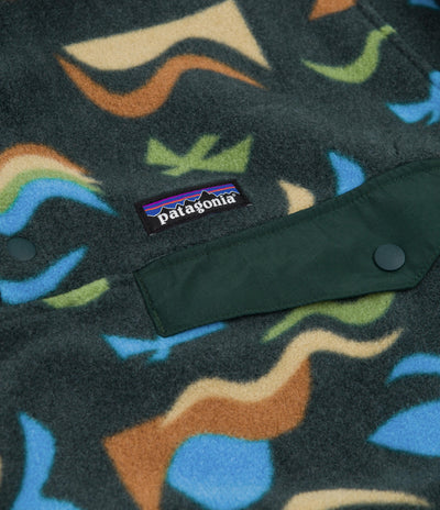 Patagonia Lightweight Synchilla Snap-T Fleece - Arctic Collage: Northern Green