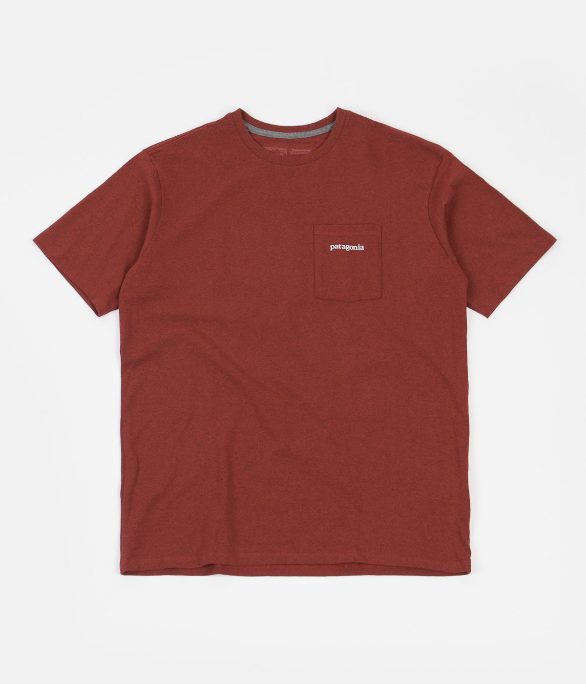 Patagonia Line Logo Ridge Pocket Responsibili-Tee T-Shirt Barn Red Flatspot