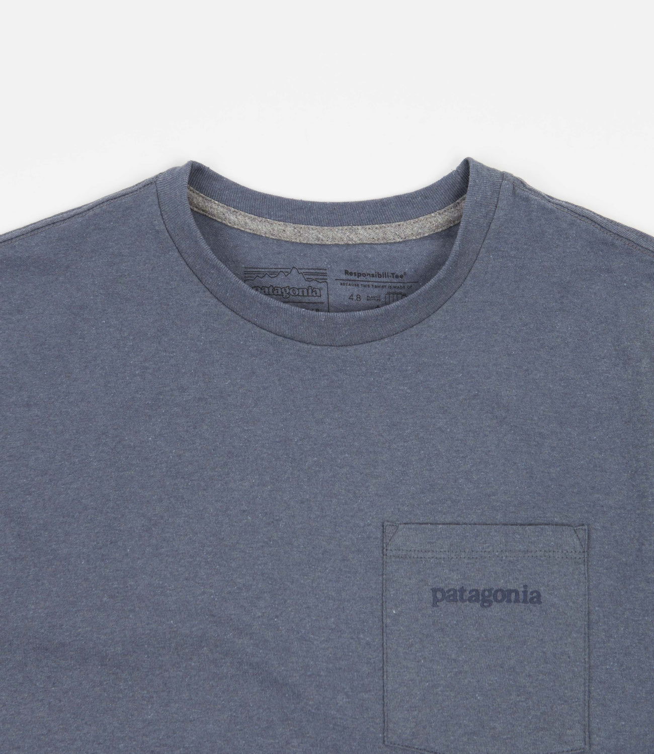 Patagonia Line Logo Ridge Pocket Responsibili Tee T Shirt Plume Grey Flatspot