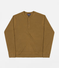 Patagonia Long Sleeve Waffle Knit Henley - Mulch Brown