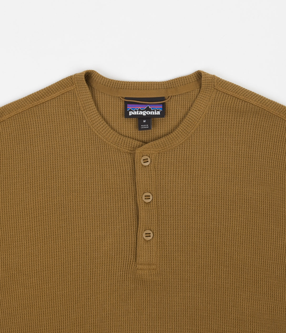 Patagonia Long Sleeve Waffle Knit Henley Mulch Brown Flatspot