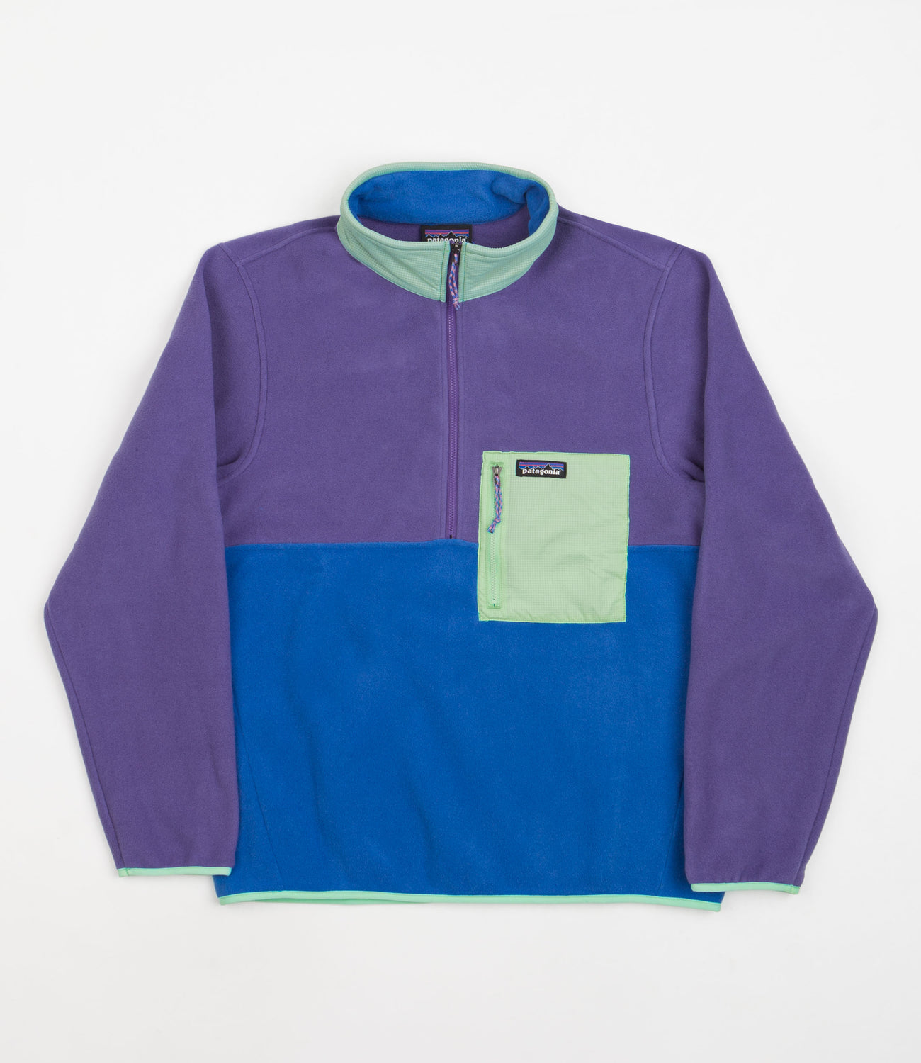 Patagonia Microdini 1 2 Zip Pullover Fleece Bayou Blue Flatspot