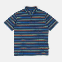 Patagonia Organic Cotton Lightweight Polo Shirt - Pacific Stripe: Stone Blue thumbnail