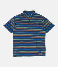 Patagonia Organic Cotton Lightweight Polo Shirt - Pacific Stripe: Stone Blue