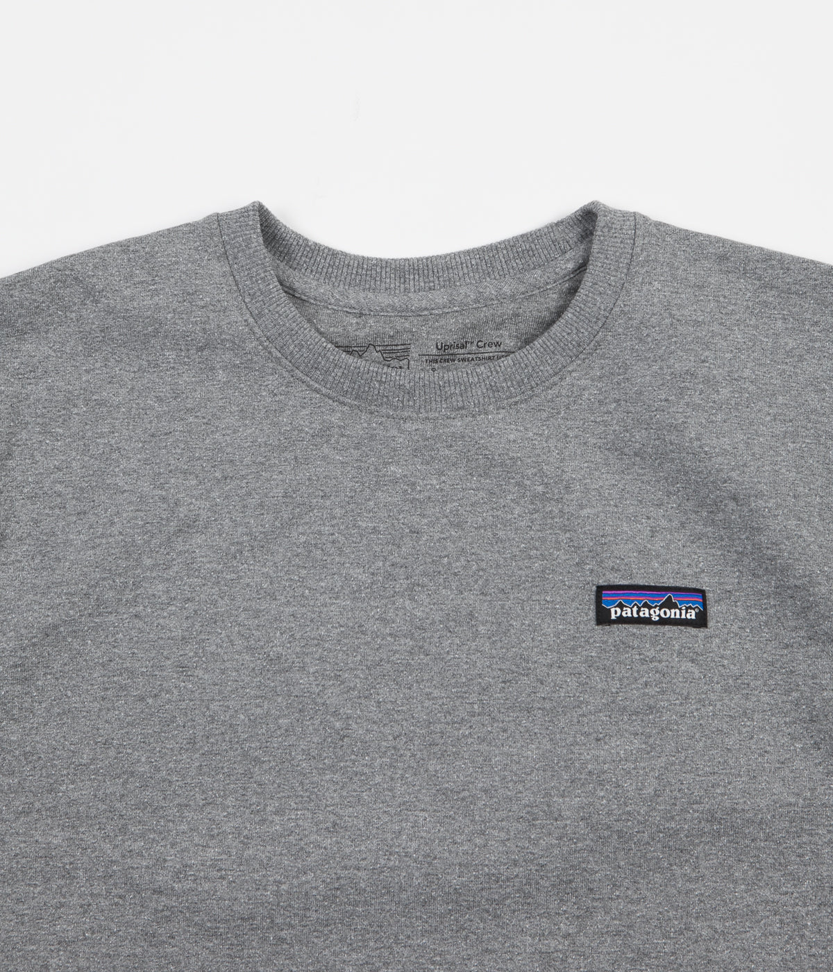 Patagonia P 6 Label Uprisal Crewneck Sweatshirt Gravel Heather Flatspot