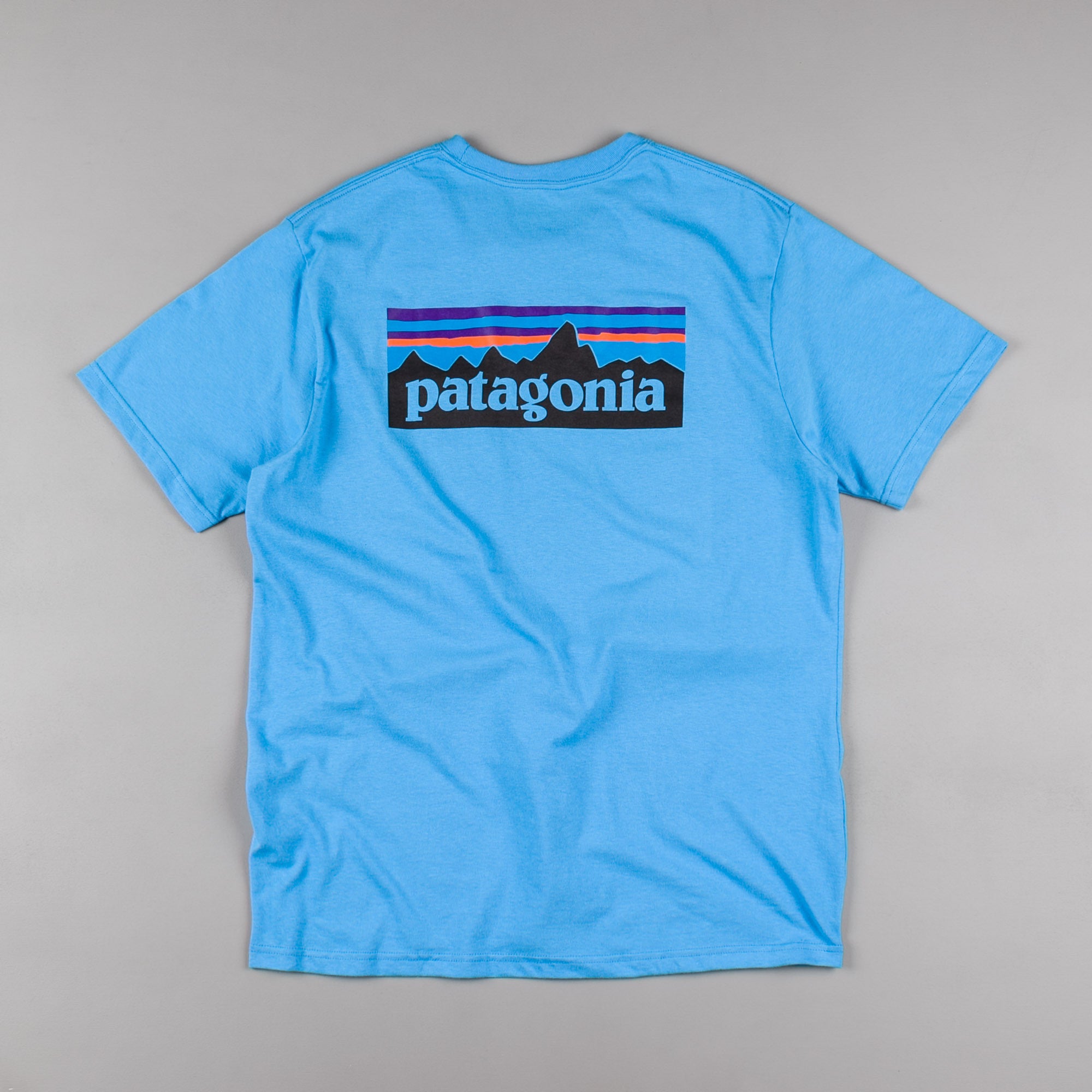 Patagonia P6 Logo Pocket Tshirt Skipper Blue Flatspot