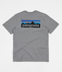 Patagonia P-6 Logo Responsibili-Tee Pocket T-Shirt - Gravel Heather