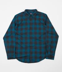 Patagonia Pima Long Sleeve Shirt - River Miles Plaid / Elwha Blue