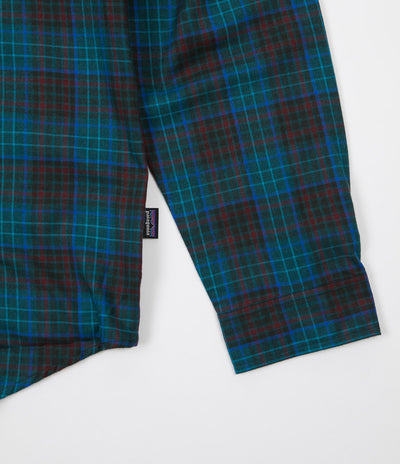 Patagonia Pima Long Sleeve Shirt - River Miles Plaid / Elwha Blue
