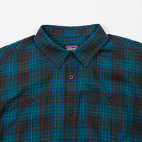 Patagonia Pima Long Sleeve Shirt - River Miles Plaid / Elwha Blue thumbnail