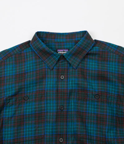 Patagonia Pima Long Sleeve Shirt - River Miles Plaid / Elwha Blue