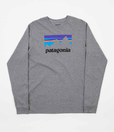 Patagonia Shop Sticker Long Sleeve T-Shirt - Gravel Heather