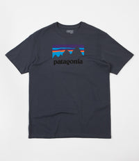 Patagonia Shop Sticker T-Shirt - Smolder Blue