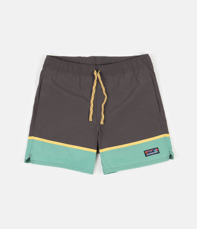 Patagonia Stretch Wavefarer 16" Volley Shorts - Bottom Leg Stripe: Forge Grey