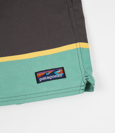 Patagonia Stretch Wavefarer 16" Volley Shorts - Bottom Leg Stripe: Forge Grey