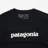 Patagonia Text Logo Organic T-Shirt - Black thumbnail